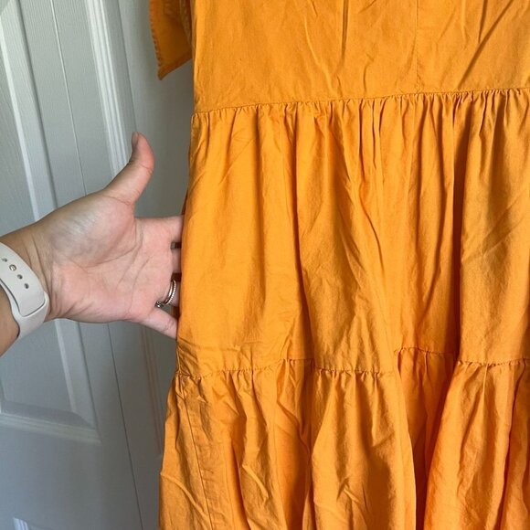 Color Me Courtney Louise Orange Stripe Tie Shoulder Maxi Dress Women's Size 0 - Picture 7 of 11